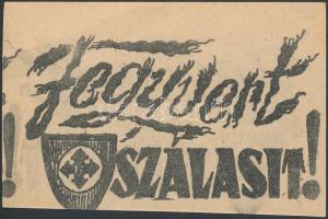 cca 1943 Szálasit éltető hungarista röplap. 11x7 cm