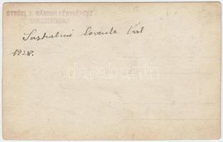 1928 Sashalmi levente bál, Stróbl J. Nándor, Ráékosszentmihály pecséttel, 9x13cm
