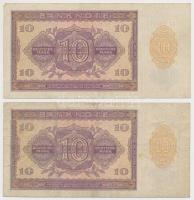 NDK 1955. 10M (2x) sorszámkövetők T:III
GDR 1955. 10 Mark (2x) sequential serials C:F