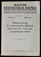 1946 Magyar Statisztikai Szemle: Magyarország és a szomszédos államok legfontosabb népességi és gazdasági adatai