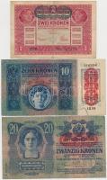 1902. 1000K mindkét oldal német + 1912. 100K + 1913. 20K II. kiadás + 1915. 10K + 1917. 2K mindegyik...