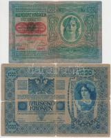 1902. 1000K mindkét oldal német + 1912. 100K + 1913. 20K II. kiadás + 1915. 10K + 1917. 2K mindegyik...