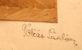 Tóbiás László (?-?): Enteriőr. Akvarell, papír, jelzett, 18×24 cm