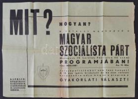 1938 A Magyarszocialista Párt hungarista párt plakátja 50x60 cm