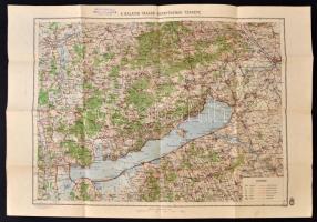 cca 1936 a Balaton tágabb környékének környéke térkép, 1:200000, Magyar Királyi Térképészeti Intézet, 49,5×65,5 cm