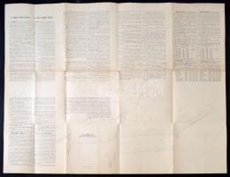 cca 1890 A Ferenc csatorna átnézeti térképe. Nagyméretű, hátoldalt többnyelvű leírással 80x70 cm