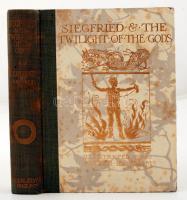 Siegfried & the Twilight of the Gods by Richard Wagner. Illustrated by Arthur Rackham. ; translated Margaret Armour. London, 1911, William Heinemann. 181 p. First edition. Cloth-backed boards with gilt titles and decorations to the front cover and spine, illustrated with 30 tipped-in color plates, Very Good copy, minor discoloration to the covers and fade on the spine