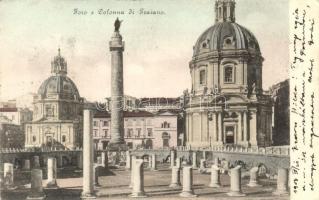 Rome, Roma; Foro e Colonna di Traiano / the forum and Trajans column (wet corner)