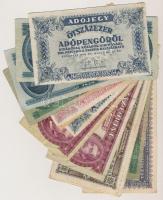 30db-os vegyes magyar pengő, adópengő és forint bankjegy tétel T:III,III-