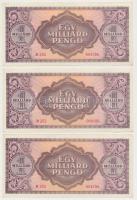 1946. 1.000.000.000P (5x) sorszámkövetők egy ugrással T:I-