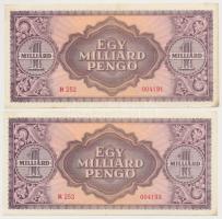 1946. 1.000.000.000P (5x) sorszámkövetők egy ugrással T:I-