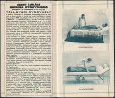 cca 1930 Lukács Fürdő ismertető nyomtatvány, Klösz, kihajthatós, 19x68cm