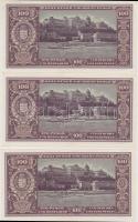 1945. 100P (3x) sorszámkövetők, "BÜNTETÉS" szóban "N" felett lemezhiba T:I-