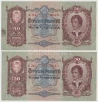 1932. 50P (4x) sorszámkövetők T:II-,III szép papír