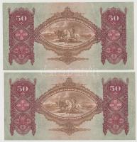 1932. 50P (4x) sorszámkövetők T:II-,III szép papír