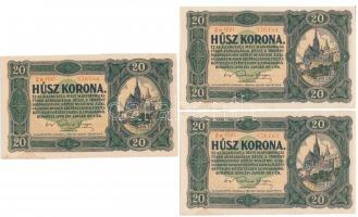 1920. 20K (7x) sorszámkövetők T:I- fo