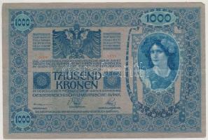 1902. 1000K (3x) mindkét oldal német, "Deutschösterreich" felülnyomással T:III