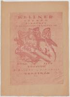 Gara Arnold (1882-1929): Erotikus ex libris, Kellner István. Rézkarc, papír, jelzett a karcon 13×9 cm