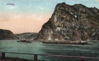 Loreley, Lorelei; steamship, bargue (cut)