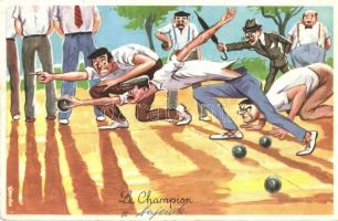 6 db RÉGI humoros francia lap, autókkal / 6 old humorous French art postcard with automobiles