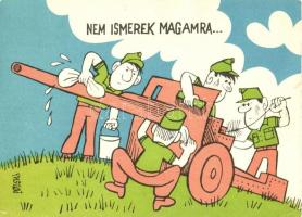 13 db MODERN humoros grafikai katonai lap, Pusztai Pál rajzaival  / 13 modern humorous graphic milit...