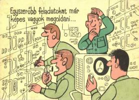 13 db MODERN humoros grafikai katonai lap, Pusztai Pál rajzaival  / 13 modern humorous graphic milit...