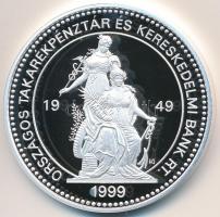 Kósa István (1953-) 1999. "50 éves az OTP Bank Rt." Ag emlékérem tanúsítvánnyal, eredeti d...