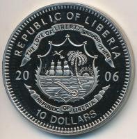 Libéria 2006. 10$ "Szabadság pillanatai - Magellán a föld körül 1522" multicolor T:PP  Liberia 2006. 10 Dollars "Moments of Freedom-Magellan around the world 1522" multicolor C:PP