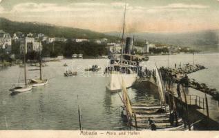 Abbazia, Molo und Hafen, Verlag A. Dietrich / port with steamship