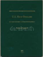 Amerikai Egyesült Államok 1969-2010. 1/2$ "Kennedy" 15xklf "US. HALF DOLLARS" gyűjtői albumba rendezve, benne ezüst is! T:1-,2 USA 1969-2010. 1/2 Dollar "Kennedy" 15xdiff. in "US. HALF DOLLARS" collector's album, between them silver coin! C:AU,XF