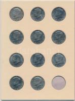 Amerikai Egyesült Államok 1969-2010. 1/2$ "Kennedy" 15xklf "US. HALF DOLLARS" gy...