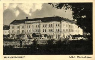 Sepsiszentgyörgy, Sfantu Gheorghe; Székely Mikó kollégium, hátoldalon kézbesítési előjegyzéssel / boarding school, delivery reservation on the backside (EK)