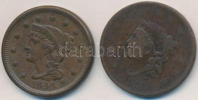 Amerikai Egyesült Államok 1834-1844. 1c Cu "Coronet" (2x) T:2-,3
USA 1834-1844. 1 Cent Cu...