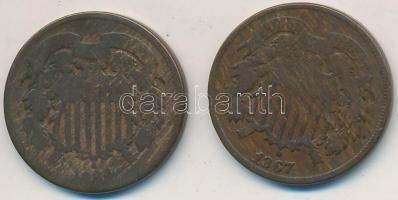 Amerikai Egyesült Államok 1867-? 2c Cu-Sn-Zn (2x) T:3,3-
USA 1867-? 2 Cents Cu-Sn-Zn (2x) C:F,VG