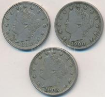 Amerikai Egyesült Államok 1883-1902. 5c Cu-Ni "Liberty (3x) T:2-,3
USA 1883-1902. 5 Cents Cu-N...