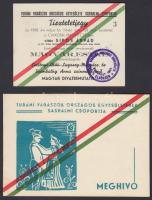 1938 Meghívó a Turáni Vadászok Országos Egyesületének Sashalmi Csoportja által rendezett magyar estre, tiszteletjeggyel