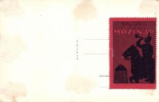 Osztrák dragonyosok üldözik a menekülő kozákokat, hátoldalon "1915. Május 9. Országos Mozinap&q...