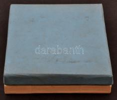 ~1980. "Kiskun napok / Kiskunfélegyháza" aranyozott fém plakett eredeti tokban (77x77mm) T...