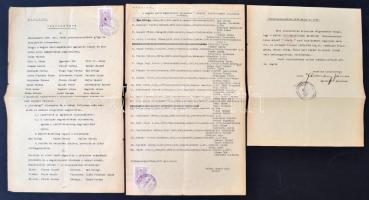 1938 A Magyar Haditengerészeti egyesület Csepel helyi csoport tagjainak névsora és a megalakulásról szóló jegyzőkönyv korabelihiteles  másolata 2 db gépelt oldal