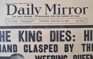 1936 a Daily Mirror január 21-i lapszáma V. György halálhírével