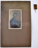 1927 Petőfi Sándor eredeti fényképe után készített emlék nyomat, hátoldalán Komáromi János író, a Pe...