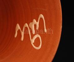 Angyalos csengő, festett mázas kerámia, jelzett, hibátlan, m:9 cm