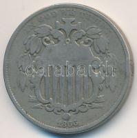 Amerikai Egyesült Államok 1866. 5c Cu-Ni Shield T:2-,3 ph.  USA 1866. 5 Cents Cu-Ni Shield C:VF,F edge error