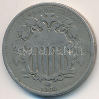 Amerikai Egyesült Államok 1866. 5c Cu-Ni "Shield" T:2-,3 ph.  USA 1866. 5 Cents Cu-Ni "Shield" C:VF,F edge error