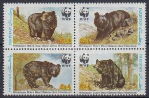 WWF Brown bear block of 4, WWF barna medve négyes tömb