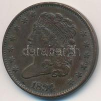 Amerikai Egyesült Államok 1834. 1/2c Cu T:2 kis ph.
USA 1834. 1/2 Cent Cu C:XF tiny edge error
Kra...
