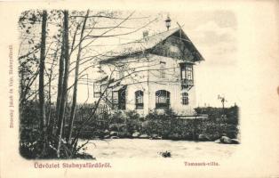 Stubnyafürdő, Turcianske Teplice; Tomasek villa, kiadja Stransky Jakab és veje / villa