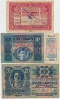 1912. 100K felülbélyegzéssel + 1913. 20K hamis felülbélyegzéssel + 1915. 10K + 1917. 2K felülbélyegz...