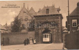 The Hague, Den Haag, 's-Gravenhage; Binnenhof, Stadhouderspoort / courtyard, tram