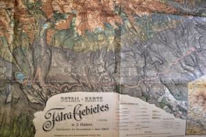 1897 A Magas Tátra térképe . Nagyméretű, vászonra kasírozva / Large  map of Tatra on canvas 116x75 c...